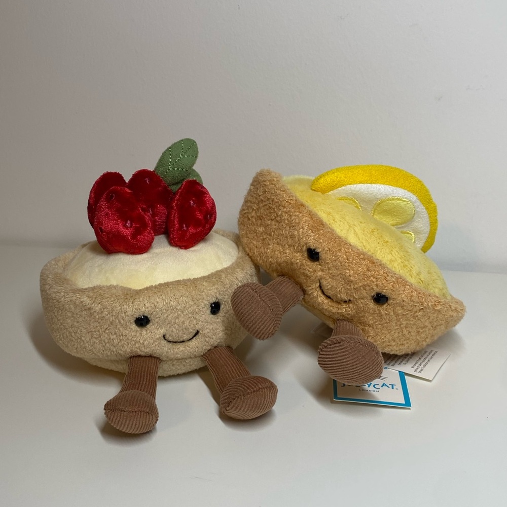 Jellycat Patisserie Strawberry and Lemon Tart Bundle NWT 🍓🍋